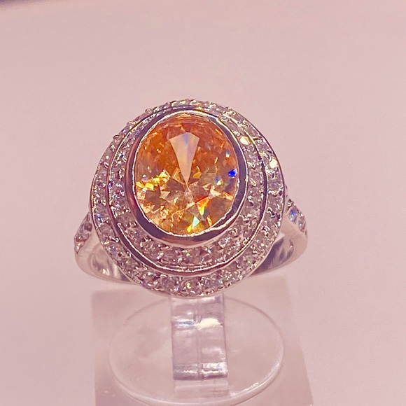 Jewelry - STERLING SILVER CITRINE AND SIMULATED DIAMONDS (video)